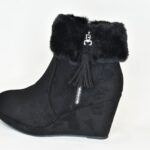 Μποτάκια Castor με Γουνάκι Μαύρο 1912