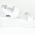 ΚSPL O1 Λευκη Δερματινη Πλατφορμα με Πλεγμα στο Κουτεπιε