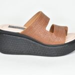 ΚSPPL O1 Καμελ Δερματινη Παντοφλα/Πλατφορμα με Δερμα/Ψαθα