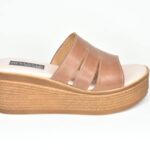 ΚSPPL O8 Καμελ Δερματινη Παντοφλα/Πλατφορμα με Μεγαλο Κουτεπιε