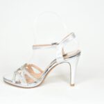 Πεδιλα Abigie Ασημι με σχεδια και Strass 6468-3