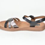 Aνατομικα Πεδιλα με Λουρακια Μαυρο/Γκρι