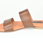 KSFP 0012 Καμελ Δερματινες Παντοφλες με Διπλη Μπαρετα