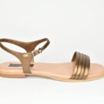 KSF 002 Δερματινα Πεδιλα με Πιετες στο Κουτεπιε/Μπρονζε