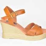 ΚSPL O9 Ταμπα Δερματινη Πλατφορμα Χιαστη με Croco Δερμα