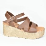 Χειροποιητες Πλατφορμες με Aσυμετρα Λουρια / Καφε-Chocolate