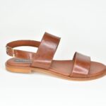 KSF 0024 Καμελ/Ταμπα Δερματινα Πεδιλα με Διπλη Μπαρετα