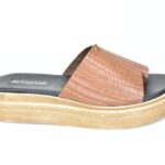 KSFP 022 Chocola Δερματινη Παντοφλα με Croco Δερμα