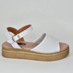 ΚSPL O200 Δερματινα Πεδιλα με Διατρητο Δερμα/ Λευκο