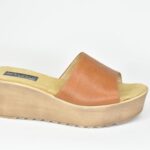 ΚSPL O206 Δερματινες Παντοφλες με Διατρητο Δερμα/Ταμπα