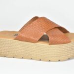 ΚSPL 021 Χειροποιητες Πλατφορμες με Χιαστη στο Κουτεπιε Με Ταμπα Croco Δερμα