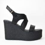 Χειροποιητες Δερματινες Πλατφορμες  Artistic 1133-04 Μαυρο/Black