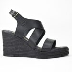 Χειροποιητες Δερματινες Πλατφορμες  Artistic 1142-04 Μαυρο/Black