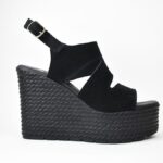 Χειροποιητες Δερματινες Πλατφορμες Castor Artistic 1133-10 Mαυρο