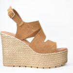 Χειροποιητες Δερματινες Πλατφορμες Castor Artistic 1133-10 Camel