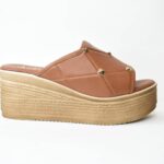 Χειροποιητες Δερματινες Παντοφλες Πλατφορμες  Artistic 1103-01 Ταμπα