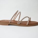 Χειροποιητες Δερματινες Παντοφλες με Strass Artistic 2108-24 Ταμπα/Χαλκος