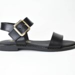 Χειροποιητα Δερματινα Πεδιλα Artistic 2108-02 Μαυρο