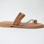 Χειροποιητες Δερματινες Παντοφλες με Διακοσμητικα Strass Artistic 161 Ταμπα