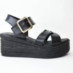 Χειροποιητες Δερματινες Πλατφορμες  Artistic 1103-X Μαυρο/Black