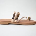 Χειροποιητες Δερματινες Παντοφλες με Διακοσμητικα Strass Artistic 161 Χαλκος Καθρεφτης