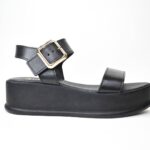 Χειροποιητες Δερματινες Πλατφορμες Flatform Artistic 138-02 Μαυρο/Black