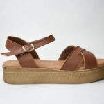 Χειροποιητα Δερματινα  Πεδιλα με Μεγαλη  Χιαστη ΑRTOGG 04 / Ταμπα