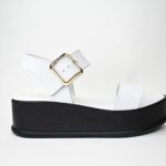 Χειροποιητες Δερματινες Πλατφορμες Flatform Artistic 138-02 Λευκο/White