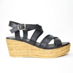 Χειροποιητες Δερματινες Πλατφορμες  Artistic 1110-02 Μαυρο/Black