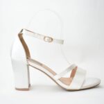 Πεδιλα ART 029 Satin Iβουαρ με  Φαρδυ Τακουνι/Ιβουαρ