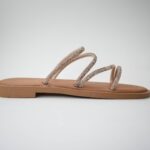 Χειροποιητες Δερματινες Παντοφλες με Strass Artistic 100 Χαλκος