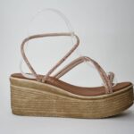 Χειροποιητες Δερματινες Πλατφορμες Με Λουρακια απο Strass Artistic 1103-30/Χαλκινο