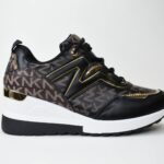 Sneakers White Print Δερματινη US9/Μαυρο