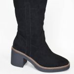 Μποτακια Castor  με Φαρδυ Τακουνι Black/Μαυρο 6067