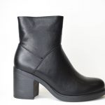 Μποτακια Casual με Φαρδυ Τακουνι Black/ Μαυρο 312-2