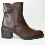 Μποτακια Casual με Φαρδυ Τακουνι Brown/ Καφε 8025