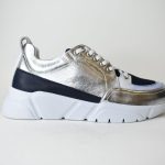 Sneakers Δερματινα Fenomilano 2111 Ασημι/Μπλε-Silver/Blue