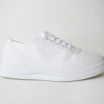Sneakers με Διατριτη Δερματινη και Κορδονια LY513 Λευκο/White