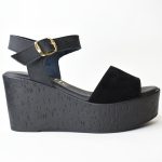 Χειροποιητες Δερματινες Πλατφορμες  Μαυρο/Black Castor and Mat Artistic 1007-38