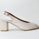 Δερματινα Πεδιλα Pip toe Classic με Φαρδυ Τακουνι 5.5 cm Artistic 023 Μπεζ/Beige