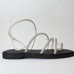 Χειροποιητα Πεδιλα με Διακοσμητικα Strass Ioannis 101 Ασημι/Silver