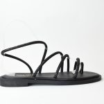 Χειροποιητα Πεδιλα με Διακοσμητικα Strass Ioannis 101 Mαυρο/Black