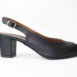 Δερματινα Πεδιλα Pip toe Classic με Φαρδυ Τακουνι 5.5 cm Artistic 023 Μαυρο/Black