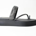 Χειροποιητες Δερματινες Παντοφλες με Μεγαλη Baretta Strass Artistic 203 Mαυρο/Black