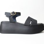 Χειροποιητες Δερματινες Πλατφορμες Flatform Artistic 4320-08 Μαυρο/Black