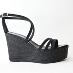 Χειροποιητες Δερματινες Πλατφορμες με Ιριδιζων Δερμα και Λουστριν Artistic 1133-37 Mαυρο/Black