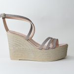 Χειροποιητες Δερματινες Πλατφορμες με Ιριδιζων Δερμα και Λουστριν Artistic 1133-37 Nude/Rose Gold