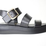 Χειροποιητα Δερματινα Πεδιλα Flatform Artistic 4315-50 Μαυρο/Black