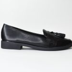 Moccasins με Κροσια 3305-25 Black/Mαυρο