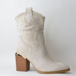 Μποτακια Cowboy Castor με Φαρδυ Τακουνι 7034 Μπεζ/Beige